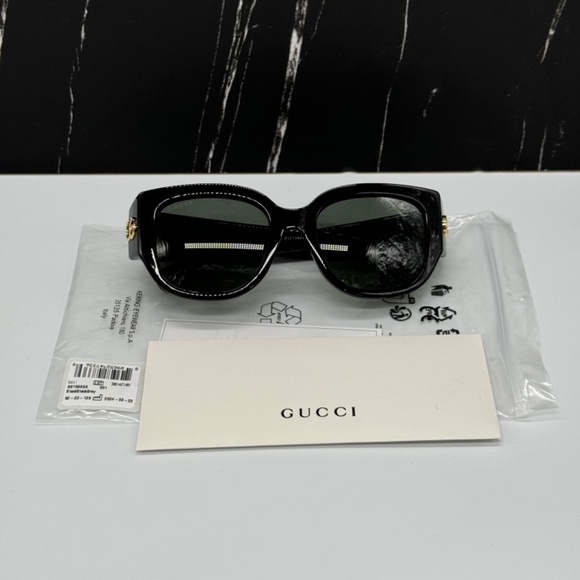 NEW GG1599SA 001 GUCCI BLACK GREY OVERSIZED WOMEN GUCCI SUNGLASSES - Picture 12 of 13